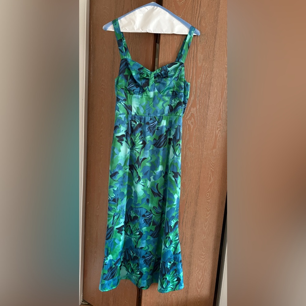 Lulu’s Green and Blue Floral Dress